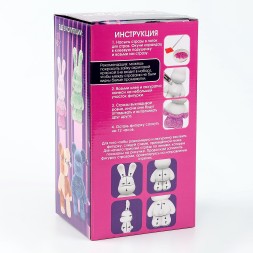 Алмазная мозаика на фигурке с полным заполнением «Зайка», розовый