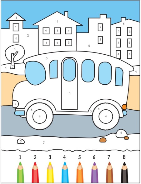 В дороге (Раскрашиваем по цифрам), книга для творчества