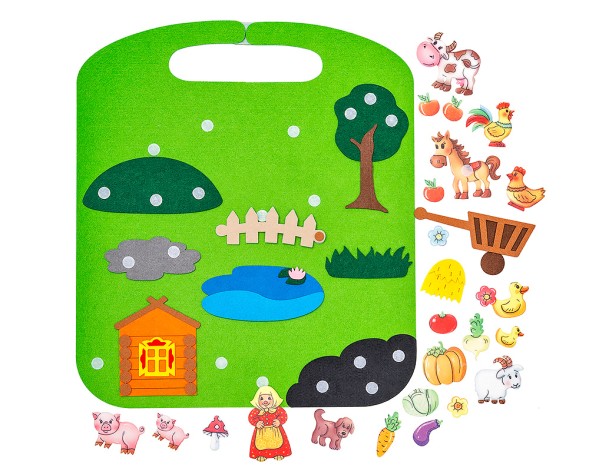 Дидактический коврик-игралка в дорогу &quot;Деревенский дворик&quot;