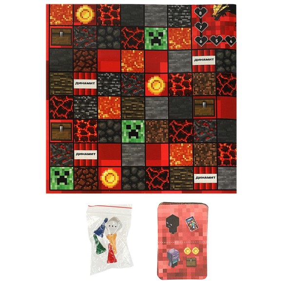 По мотивам Minecraft. Настольная игра-ходилка квадрат, Умные игры