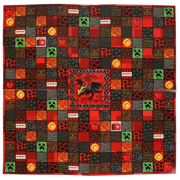 По мотивам Minecraft. Настольная игра-ходилка квадрат, Умные игры