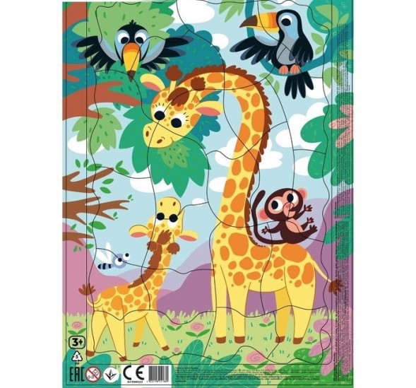 Пазл в рамке, 21 элемент - Жираф