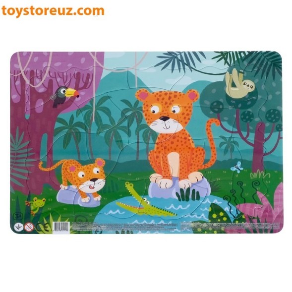 Пазл в рамке, 21 элемент - Жираф