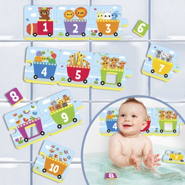 МАКСИ - пазлы для ванны 2 в 1 «Счёт и цвет», 20 деталей