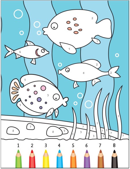 В реке (Раскрашиваем по цифрам), книга для творчества