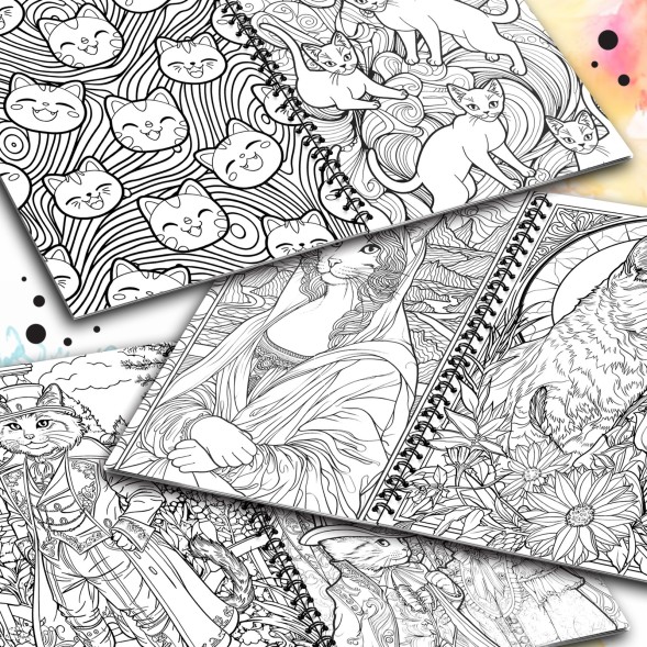 Раскраска - антистресс «Кэтсбук», 100 картинок, формат А4