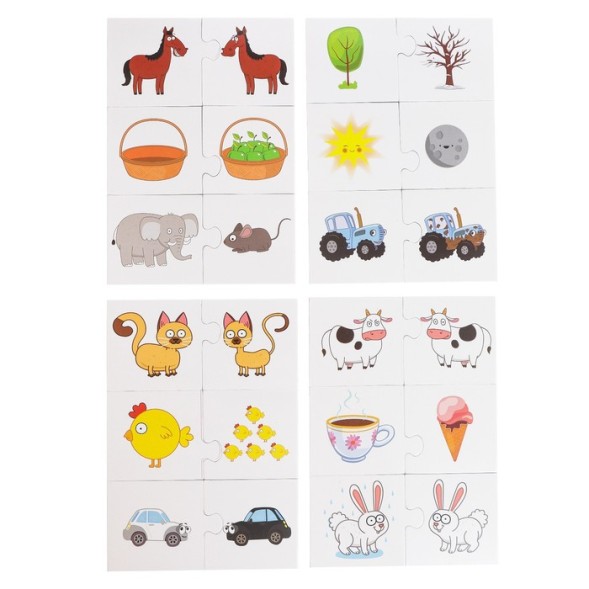 СИНИЙ ТРАКТОР Парные пазлы &quot;Противоположности&quot;, 12 пар