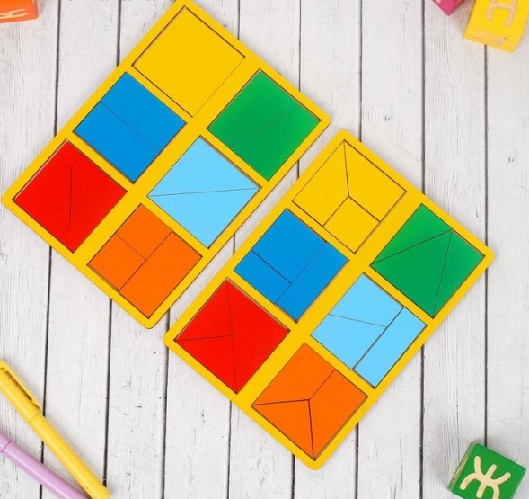 «Сложи квадрат» Б.П.Никитин, 1 уровень (мини), цвета МИКС