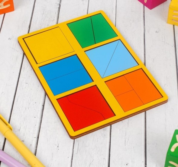 «Сложи квадрат» Б.П.Никитин, 1 уровень (мини), цвета МИКС