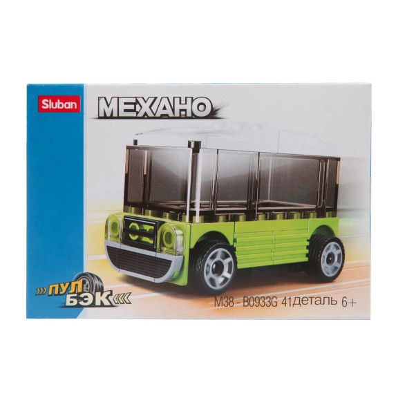 Конструктор SLUBAN Машинка пул-бэк, 41 деталь M38-B0933