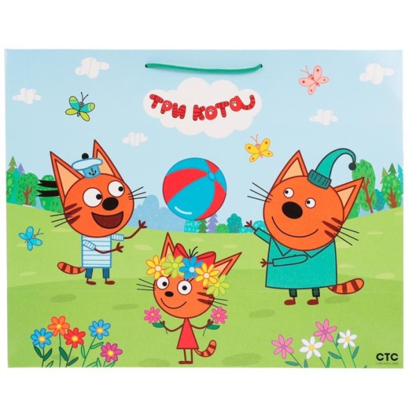 Пакет подарочный глянцевый «Три Кота», 40 × 49 × 19 см