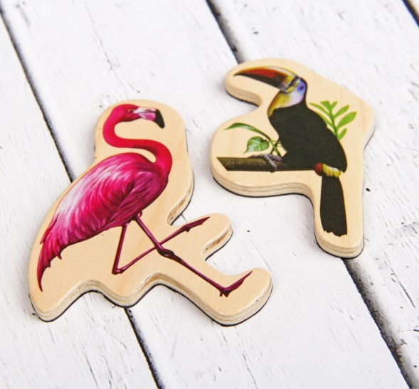 Деревянные магниты «Дикие животные», набор 20 шт.