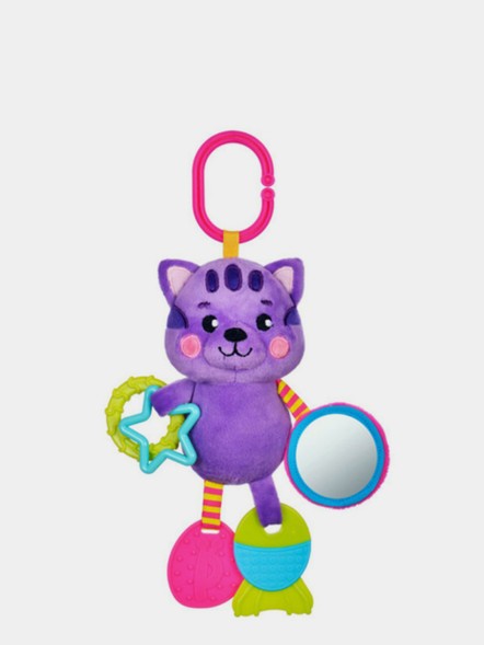 Подвеска с силиконовым прорезывателем и зеркальцем "Котик"