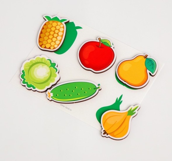 Умное лото. Фрукты и овощи, 24 фишки