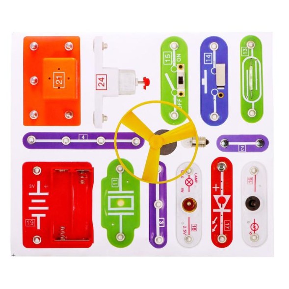 Конструктор электронный «Эврики», 58 схем, 18 элементов, работает от батареек