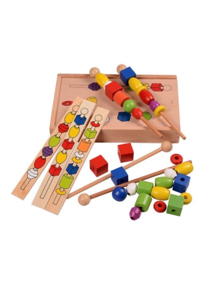 Развивающая игрушка из дерева для мелкой моторики "Шашлычок"