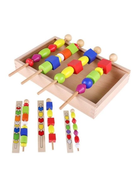 Развивающая игрушка из дерева для мелкой моторики "Шашлычок"