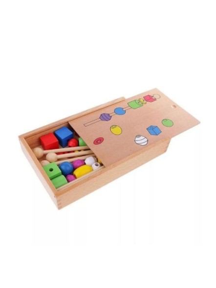 Развивающая игрушка из дерева для мелкой моторики "Шашлычок"