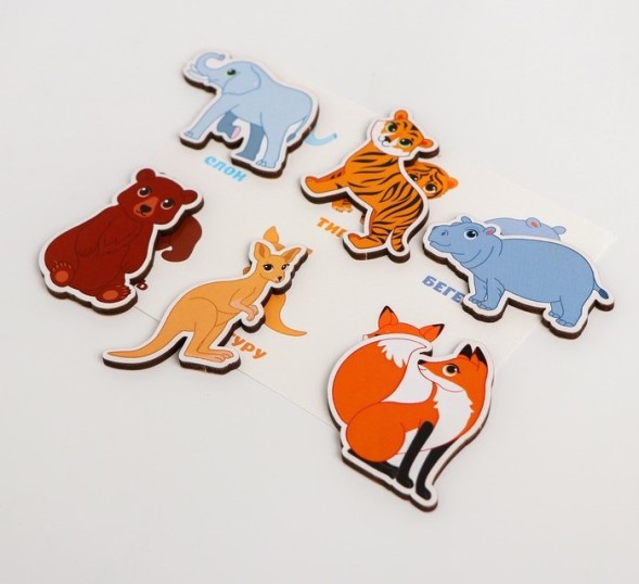 Умное лото. Животные, 24 фишки