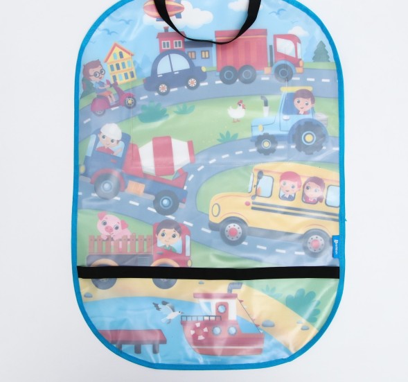 Чехол-незапинайка на автомобильное кресло с карманом «Транспорт»