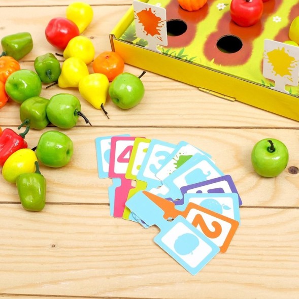 Обучающий набор «Мой весёлый огород», 40 фигурок, карточки, объёмное поле, по методике Монтессори