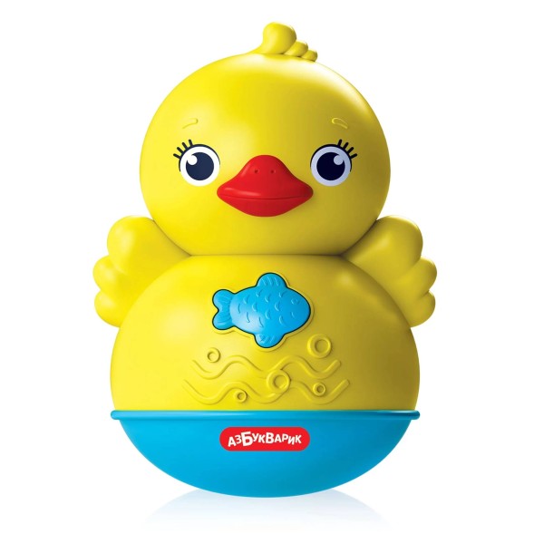 Игрушка Азбукварик Неваляшка Уточка Желто-голубая