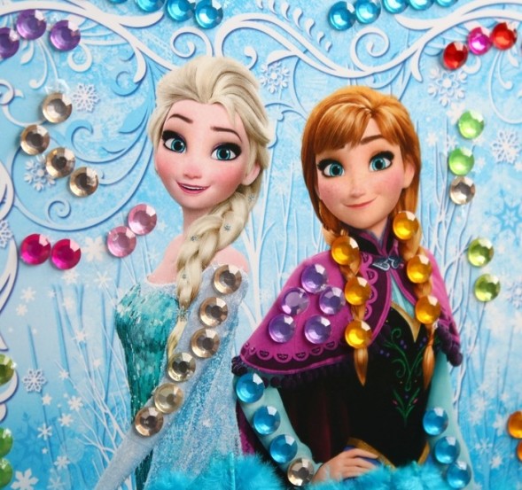 Аппликация перьями и стразами "Следуй за мечтой!", Холодное сердце