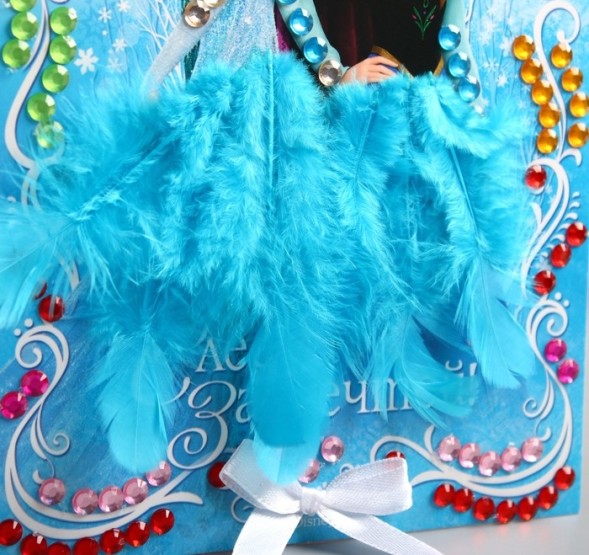 Аппликация перьями и стразами "Следуй за мечтой!", Холодное сердце