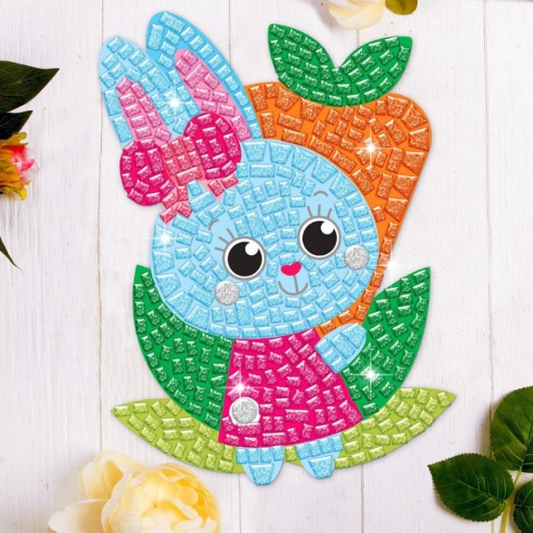 Мозаика стикерная форменная "Зайка и морковь"