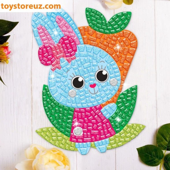 Мозаика стикерная форменная "Зайка и морковь"