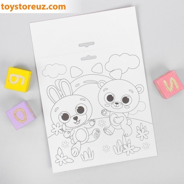 Мозаика стикерная форменная "Зайка и морковь"