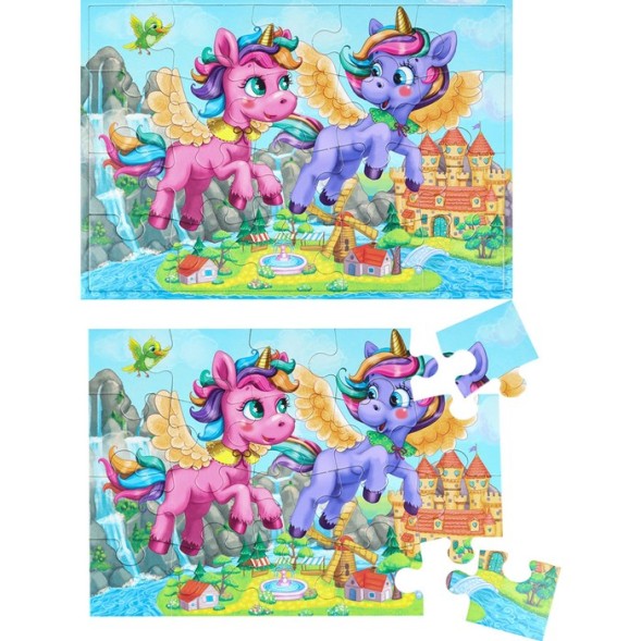 Пазл напольный 4 в 1 «Пони и единороги»