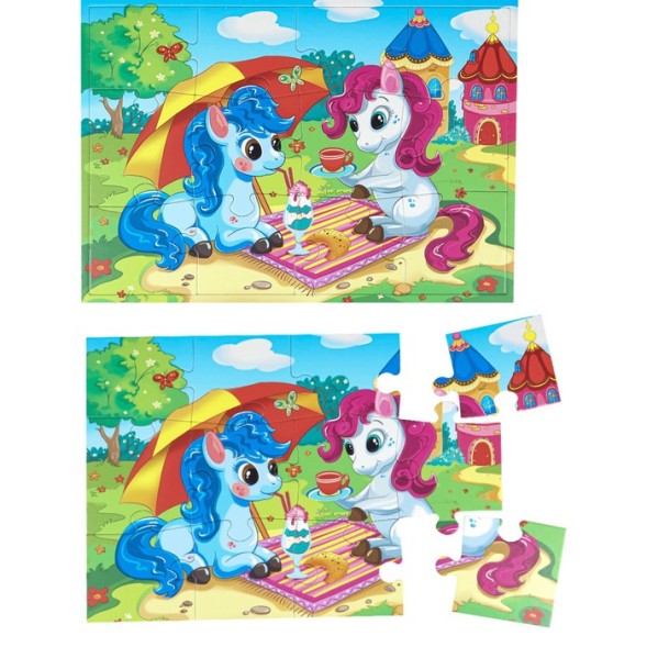 Пазл напольный 4 в 1 «Пони и единороги»