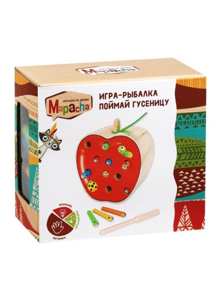 Игра-рыбалка Поймай гусеницу, 10 магнитных гусениц, Mapacha