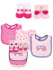 Набор нагрудников и носочков Клубника, 0-9 мес