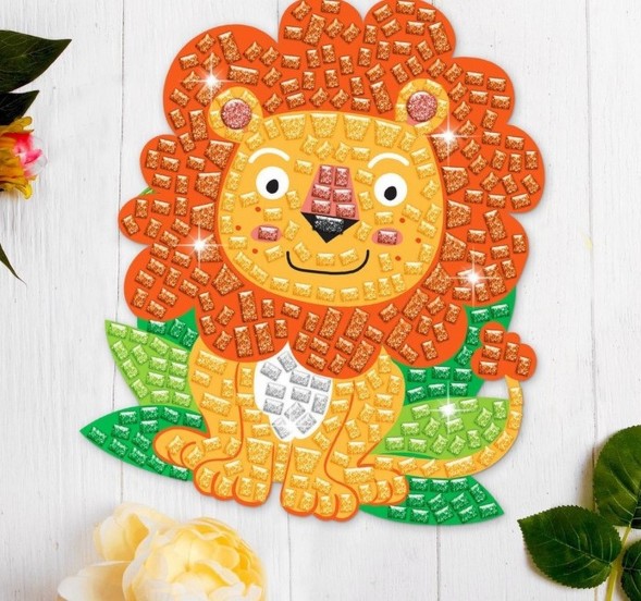 Мозаика стикерная форменная «Лев». Набор для творчества