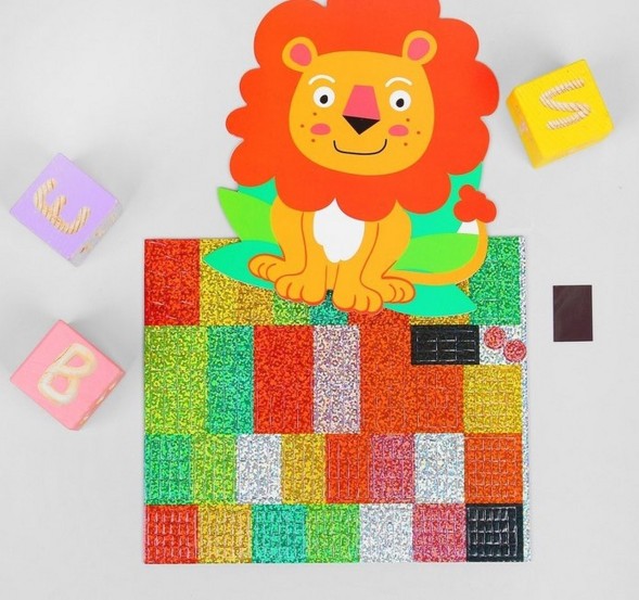 Мозаика стикерная форменная «Лев». Набор для творчества