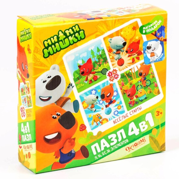 Пазл МиМиМишки 4 в 1 - «Весёлые старты», 86 элементов