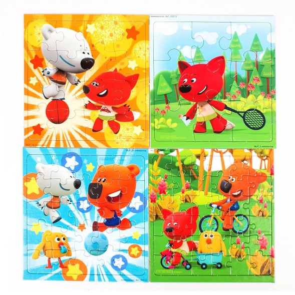 Пазл МиМиМишки 4 в 1 - «Весёлые старты», 86 элементов