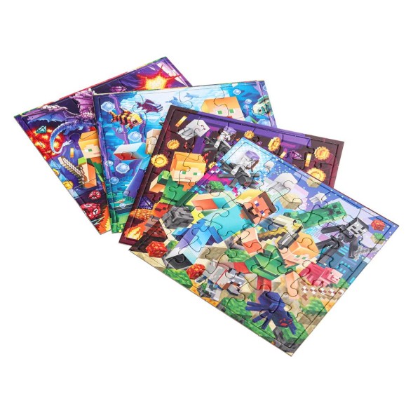 По мотивам Minecraft. Пазлы в коробке, набор 4в1: 9,16,25,36 деталей. Умные игры