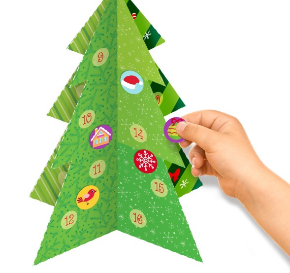 Новый год! Адвент-календарь с наклейками «До Нового года 30 дней», формат А4, 16 стр.