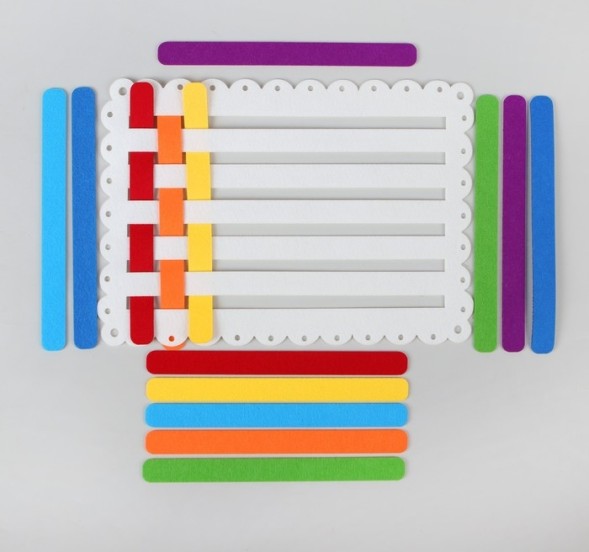 Коврик - плетёнка, из фетра, цвет микс