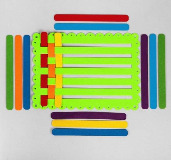 Коврик - плетёнка, из фетра, цвет микс