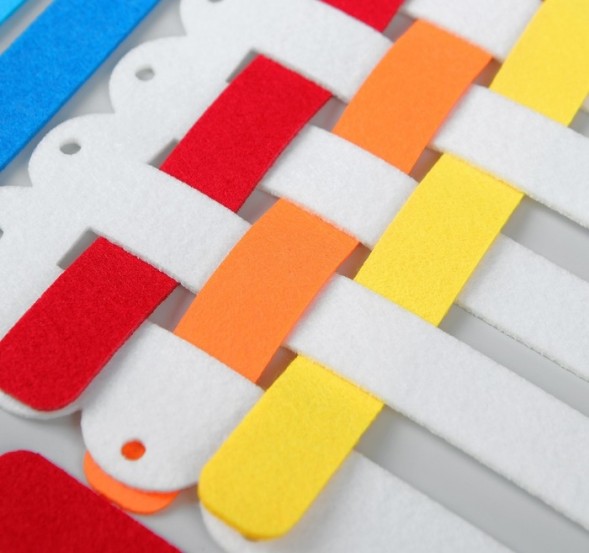 Коврик - плетёнка, из фетра, цвет микс