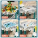 Столик 3 в 1 панель Lego+Песочница+Стол, 100 деталей блоков