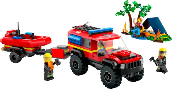 Конструктор LEGO City Пожарная машина 4x4 со спасательной лодкой 60412