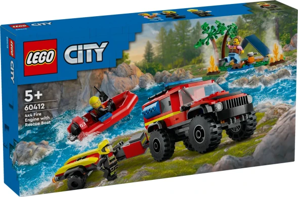 Конструктор LEGO City Пожарная машина 4x4 со спасательной лодкой 60412
