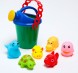 Резиновые игрушки и ведёрко. Набор для купания и игры в песке. Цвет МИКС