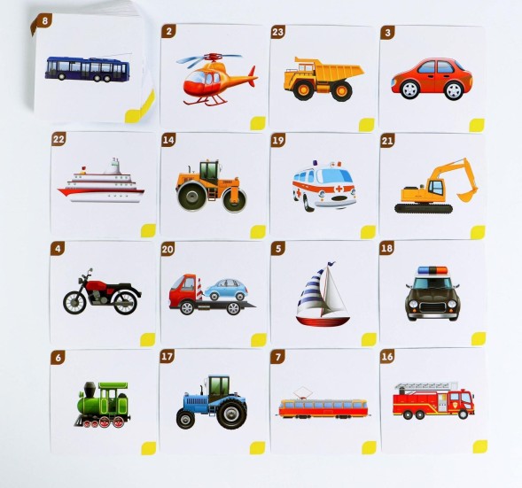 Настольная развивающая игра «Мемо для малышей. Транспорт», 50 карт