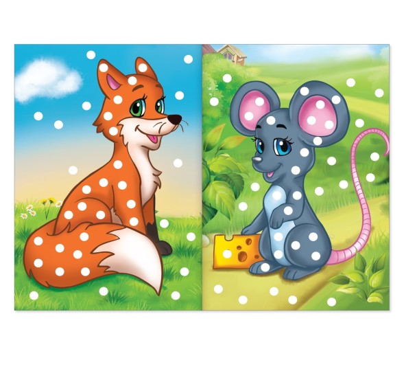 Раскраска «Рисуем пальчиками. Лесные животные», 16 страниц